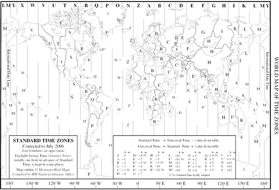 world time zones